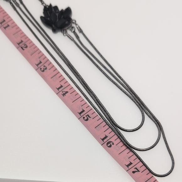 Prabal Gurung Gunmetal Black Geometric Necklace - Picture 4 of 5